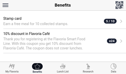 MyFlavoria data view