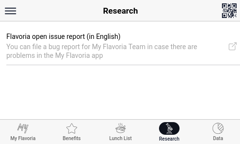 MyFlavoria data view 2