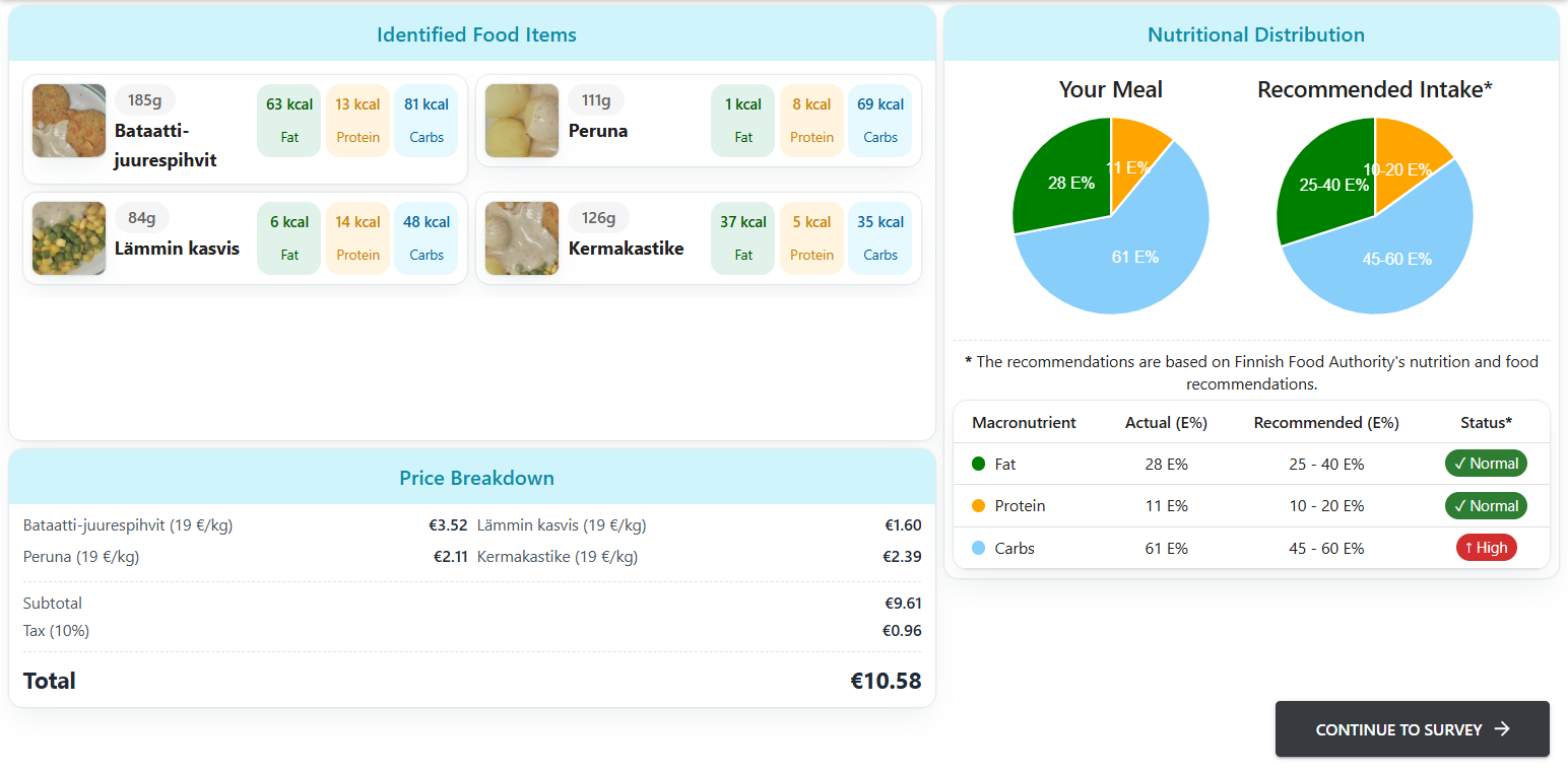 FlavoriaFlex device front screen